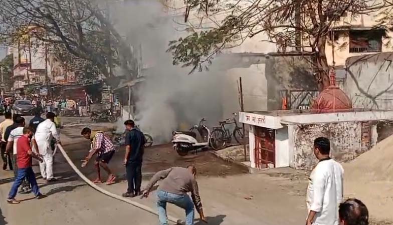 रायगढ़, टपरी में सिलेंडर फटा, 5 लोग झुलसे, देखें VIDEO
