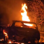 Car caught fire, 4 burnt alive