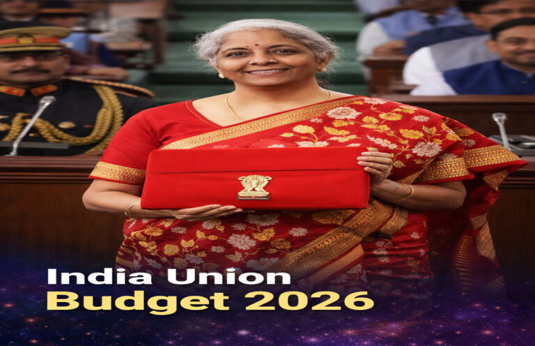 Aam Budget 2026 feature image of Finance Minister Nirmala Sitharaman presenting Union Budget in Parliament