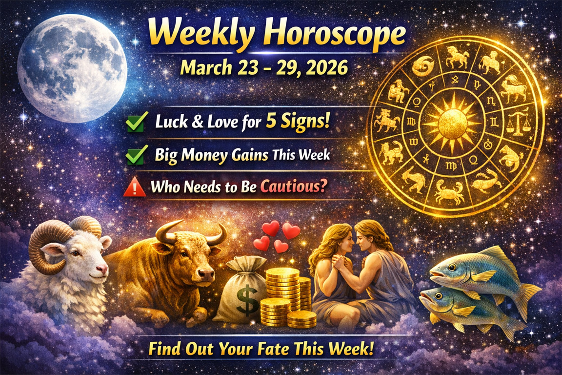 Weekly horoscope March 23 to 29 2026 zodiac signs astrology luck love money prediction image