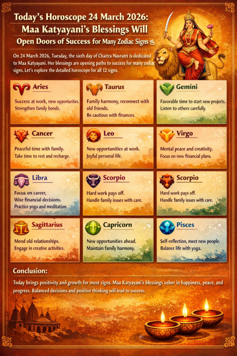 Today's Horoscope 24 March 2026: With the blessings of Maa Katyayani, many