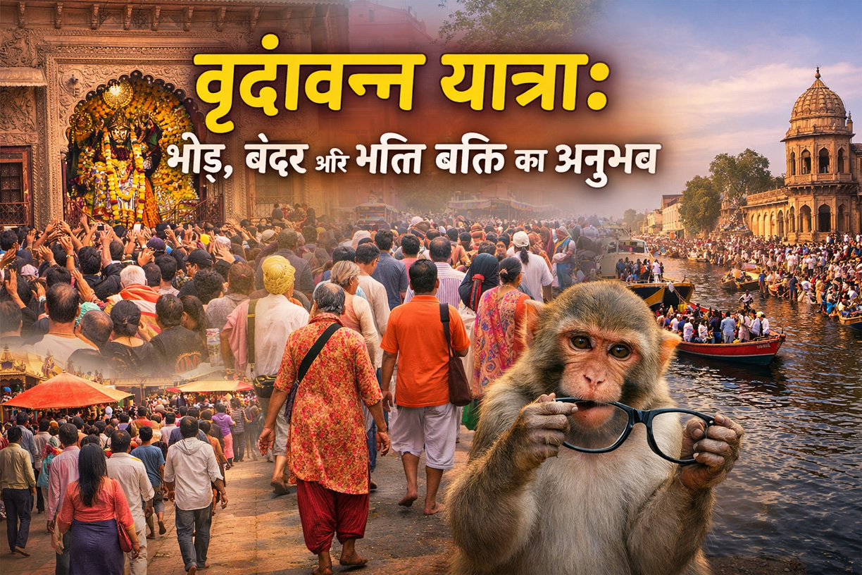 वृंदावन यात्रा अनुभव: भीड़, भक्ति, बंदर और रोमांच की सच्ची कहानी Web Morcha वृंदावन यात्रा अनुभव: भीड़, भक्ति, बंदर और रोमांच की सच्ची कहानी