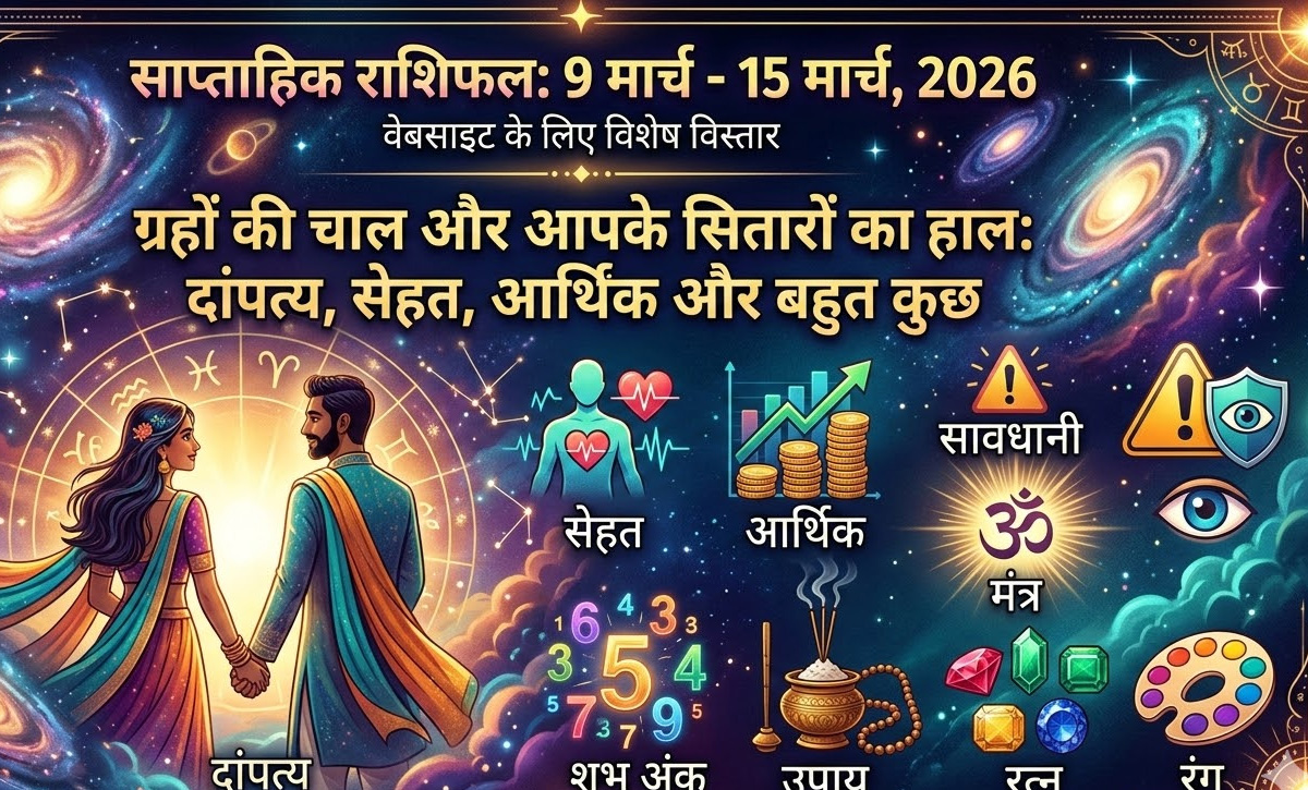 साप्ताहिक राशिफल (9 मार्च - 15 मार्च, 2026): ग्रहों की चाल और आपके सितारों का हाल