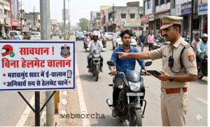 बाइक में महासमुंद शहर जाने वाले हो जाए सावधान, बिना हेलमेट गए तो ेकटेगी चालान