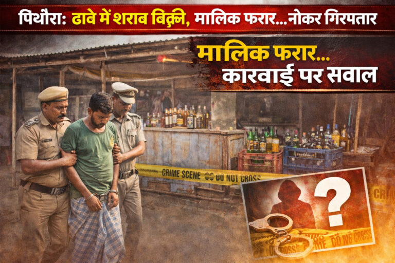 पिथौरा: ढाबे में शराब बिक्री, मालिक फरार… नौकर गिरफ्तार, कार्रवाई पर उठे सवाल
