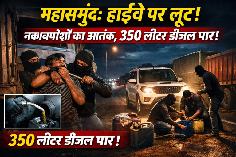 महासमुंद: हाईवे पर नकाबपोशों का आतंक, ट्रक ड्राइवर से लूट, 350 लीटर डीजल पार