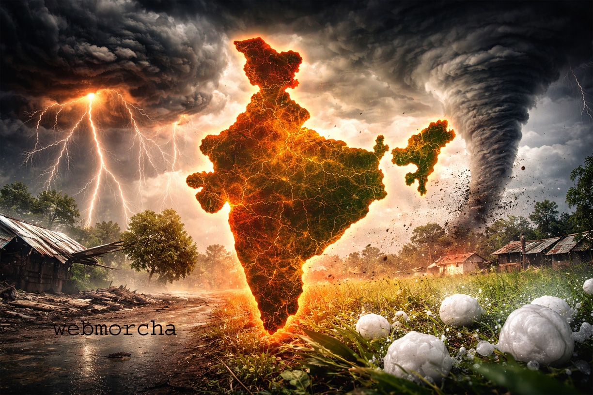 17 राज्यों में मौसम का कहर: 80KM/H तूफान, ओले और बिजली गिरने का अलर्ट, अगले 5 दिन भारी