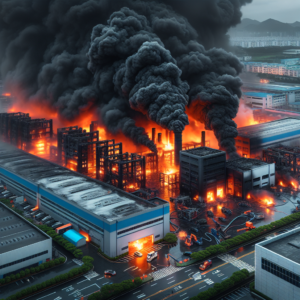 दक्षिण कोरिया के ऑटो पार्ट्स संयंत्र में भयावह आग, काला धुआं छाया