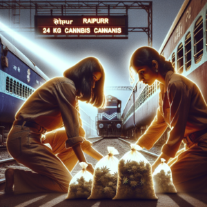 WebMorcha Web Morcha "वंदे भारत में तस्करी का बड़ा खुलासा: रायपुर स्टेशन पर दो युवतियों के कब्जे से 24 किलो गांजा बरामद!"