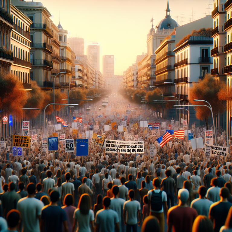 मेड्रिड में क्यूबा के खिलाफ अमेरिका के प्रतिबंधों के खिलाफ प्रदर्शन!