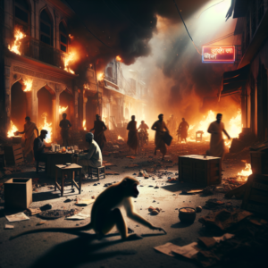 बंदरों का आतंक: आगजनी ने किया दुकानों को राख, खौफ में स्थानीय लोग!