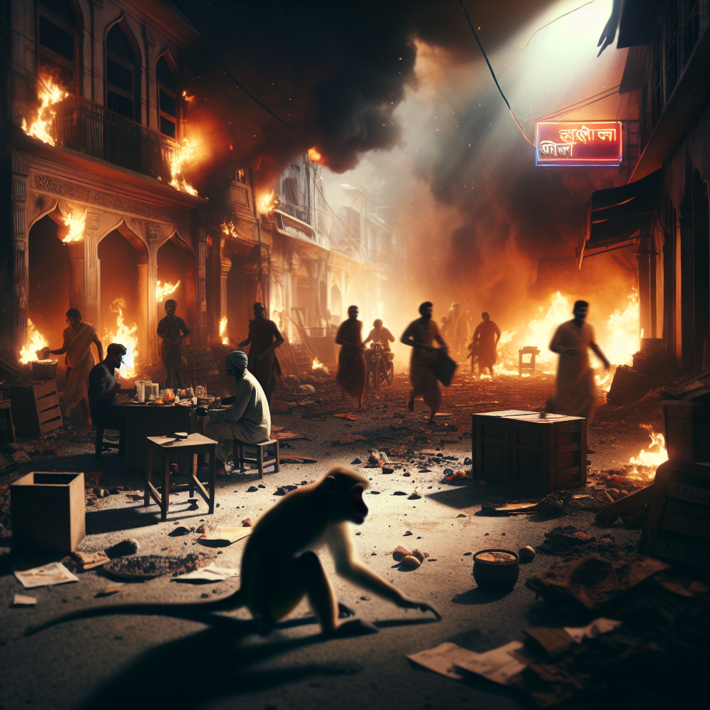 बंदरों का आतंक: आगजनी ने किया दुकानों को राख, खौफ में स्थानीय लोग! Web Morcha बंदरों का आतंक: आगजनी ने किया दुकानों को राख, खौफ में स्थानीय लोग!