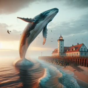 WebMorcha Web Morcha जर्मन बचाव के बाद बाल्टिक तट पर स्वतंत्रता की ओर तैरती व्हेल