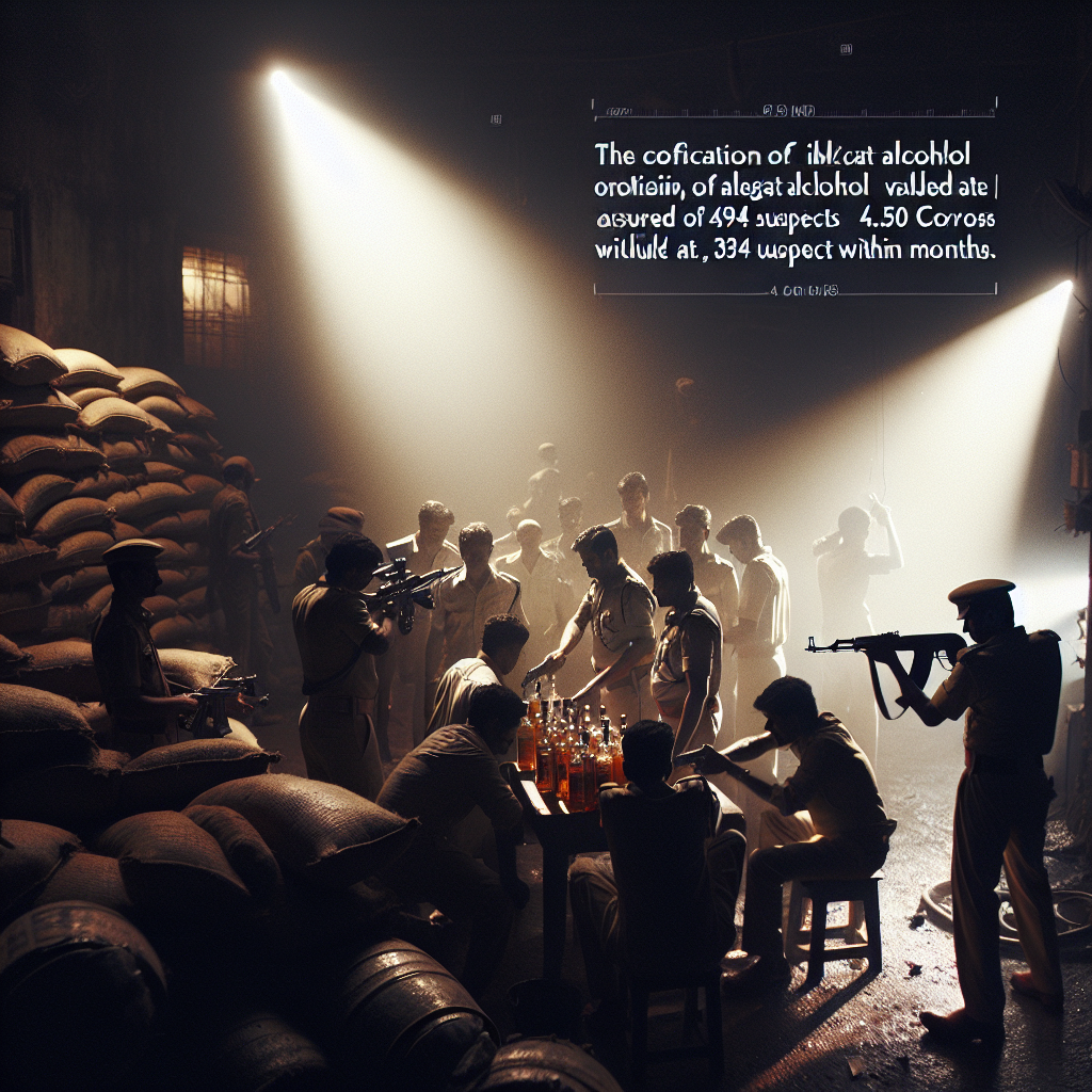 Home Web Morcha <p><strong>"रायगढ़ में पुलिस की बड़ी कार्रवाई: दो माह में 4.50 करोड़ की शराब जब्त, 394 आरोपी पकड़े!"</strong></p>