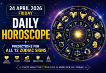 शुक्रवार आज का राशिफल 24 अप्रैल 2026: मेष से मीन तक जानें दांपत्य, सेहत, धन और उपाय शुक्रवार आज का राशिफल 24 अप्रैल 2026: मेष से मीन तक जानें दांपत्य, सेहत, धन और उपाय