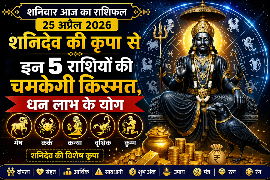 🔹 “शनिदेव की कृपा से इन 5 राशियों की चमकेगी किस्मत, बने हैं जोरदार धन लाभ के योग”