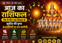 “26 अप्रैल 2026 राशिफल: सूर्यदेव मेहरबान, इन राशियों की चमकेगी किस्मत और धन लाभ के योग” “26 अप्रैल 2026 राशिफल: सूर्यदेव मेहरबान, इन राशियों की चमकेगी किस्मत और धन लाभ के योग”