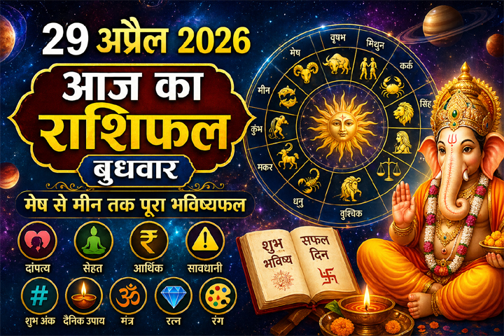 29 अप्रैल 2026 राशिफल: बुधवार का दिन किस राशि के लिए लाएगा धन, प्रेम और सफलता? मेष से मीन तक पढ़ें पूरा भविष्यफल