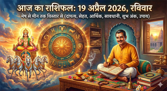 रविवार राशिफल 19 अप्रैल: सूर्य देव की कृपा से किन राशियों को मिलेगा आर्थिक लाभ? जानें शुभ अंक और अचूक उपाय