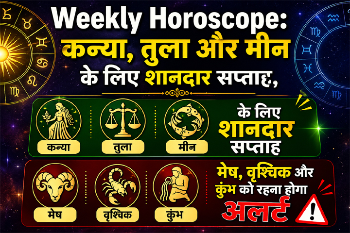 Weekly Horoscope: कन्या, तुला और मीन के लिए शानदार सप्ताह, मेष, वृश्चिक और कुंभ को रहना होगा अलर्ट
