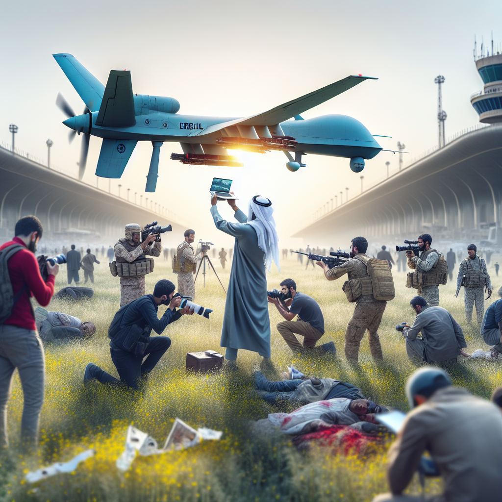 इरबिल हवाईअड्डे के पास ड्रोन क्षति की जांच करते निवासी | इरान पर अमेरिका-इज़रायल युद्ध