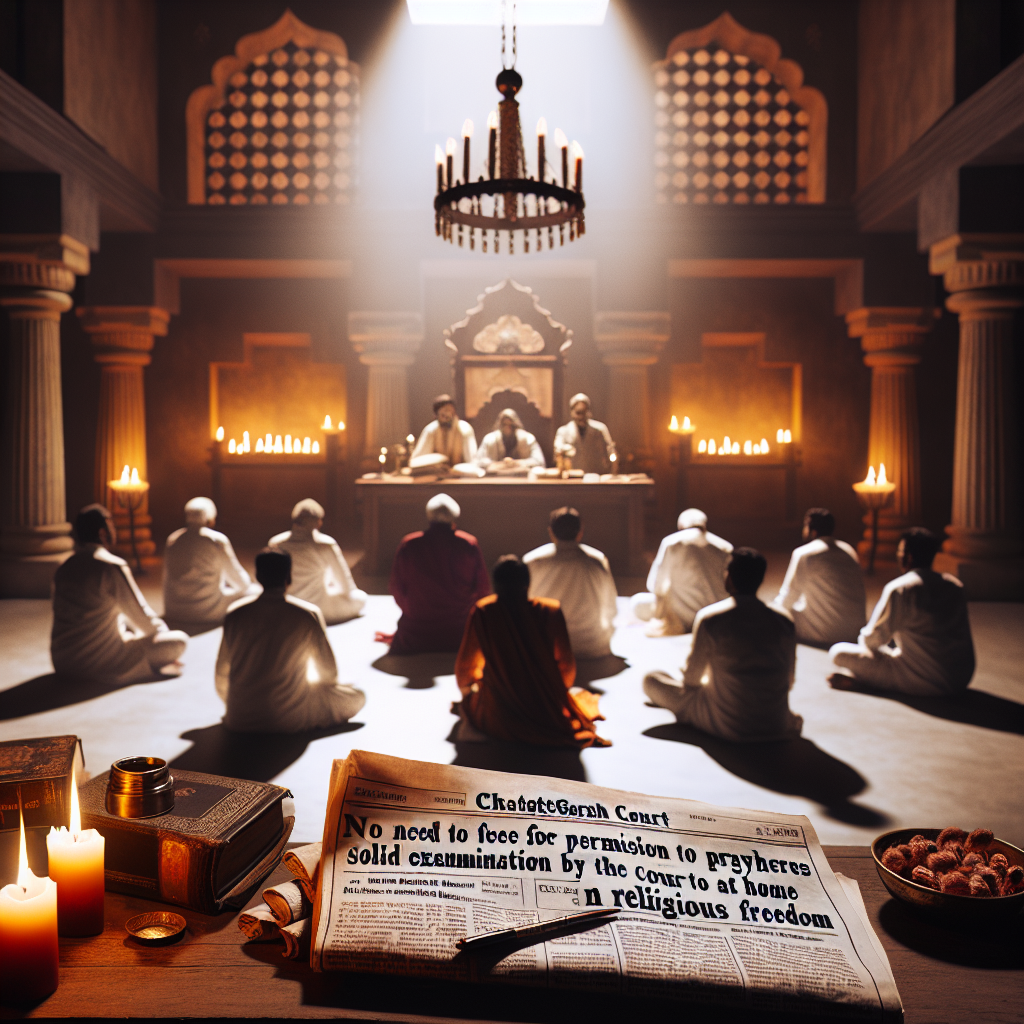 छत्तीसगढ़ उच्च न्यायालय का ऐतिहासिक फैसला: घर में प्रार्थना सभा के लिए अनुमति की आवश्यकता नहीं, धार्मिक स्वतंत्रता की रक्षा में अदालत की ठोस परख!