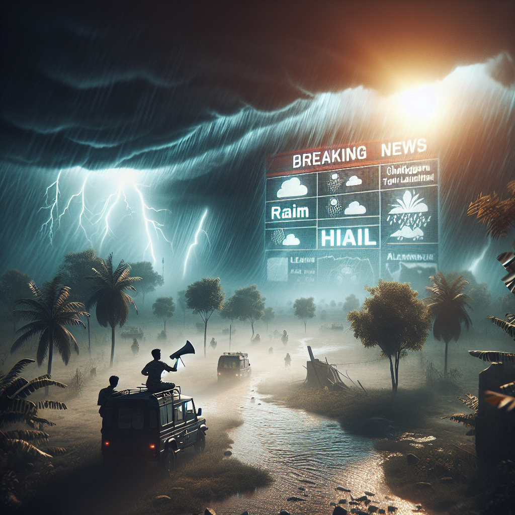 <p>🔴 <strong>ब्रेकिंग: छत्तीसगढ़ में मौसम का नया मोड़! बारिश, ओलावृष्टि और तेज हवाओं का अलर्ट जारी!</strong> 🌧️💨</p>