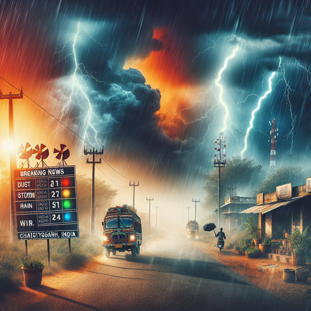 Home Web Morcha <p><strong>छत्तीसगढ़ में बदलेगा मौसम का रंग: अगले तीन दिन आंधी-बारिश और बिजली गिरने का अलर्ट!</strong></p>