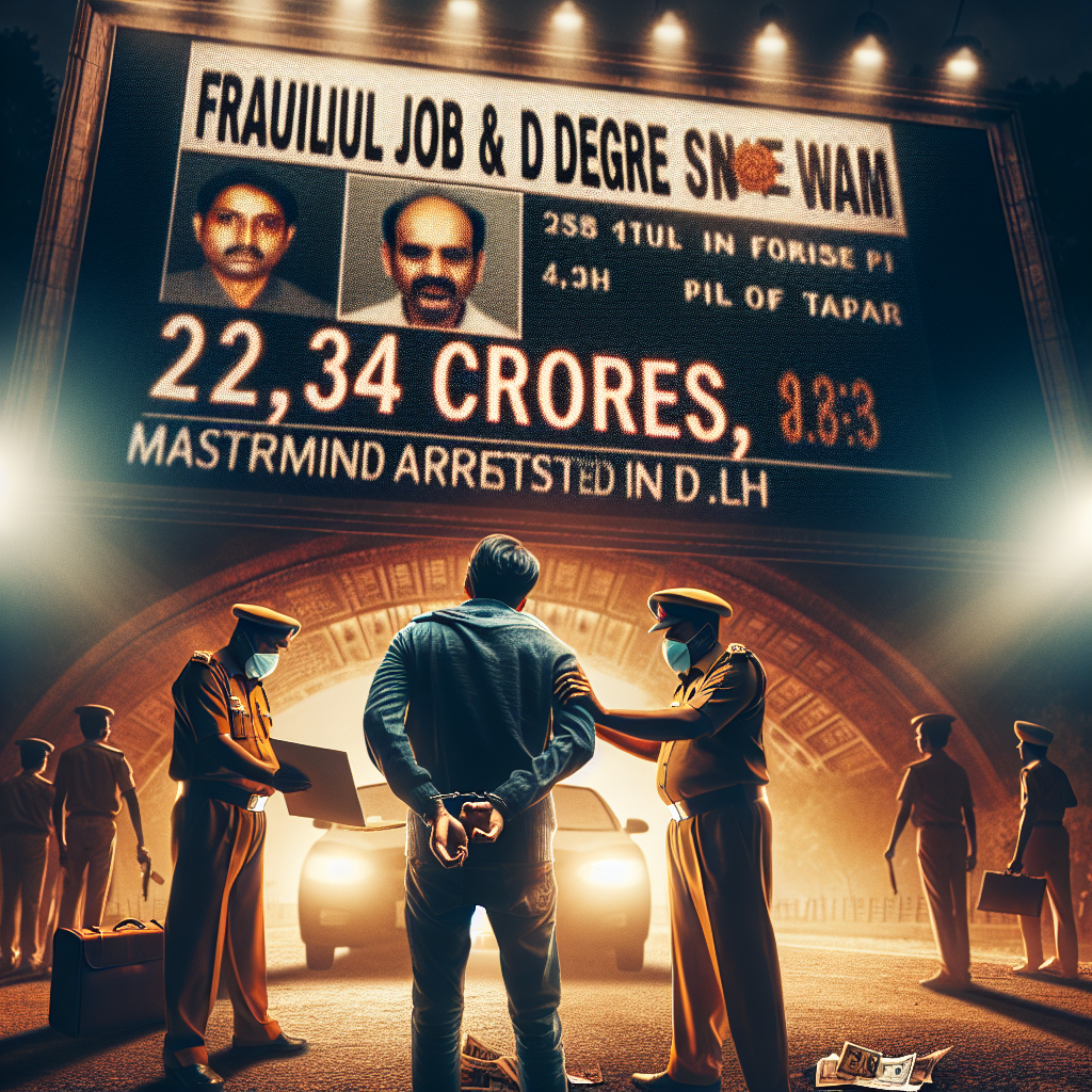 <p><strong>रायपुर में फर्जी नौकरी और डिग्री घोटाले का भंडाफोड़: 2.34 करोड़ की ठगी, मास्टरमाइंड दिल्ली से गिरफ्तार!</strong></p>