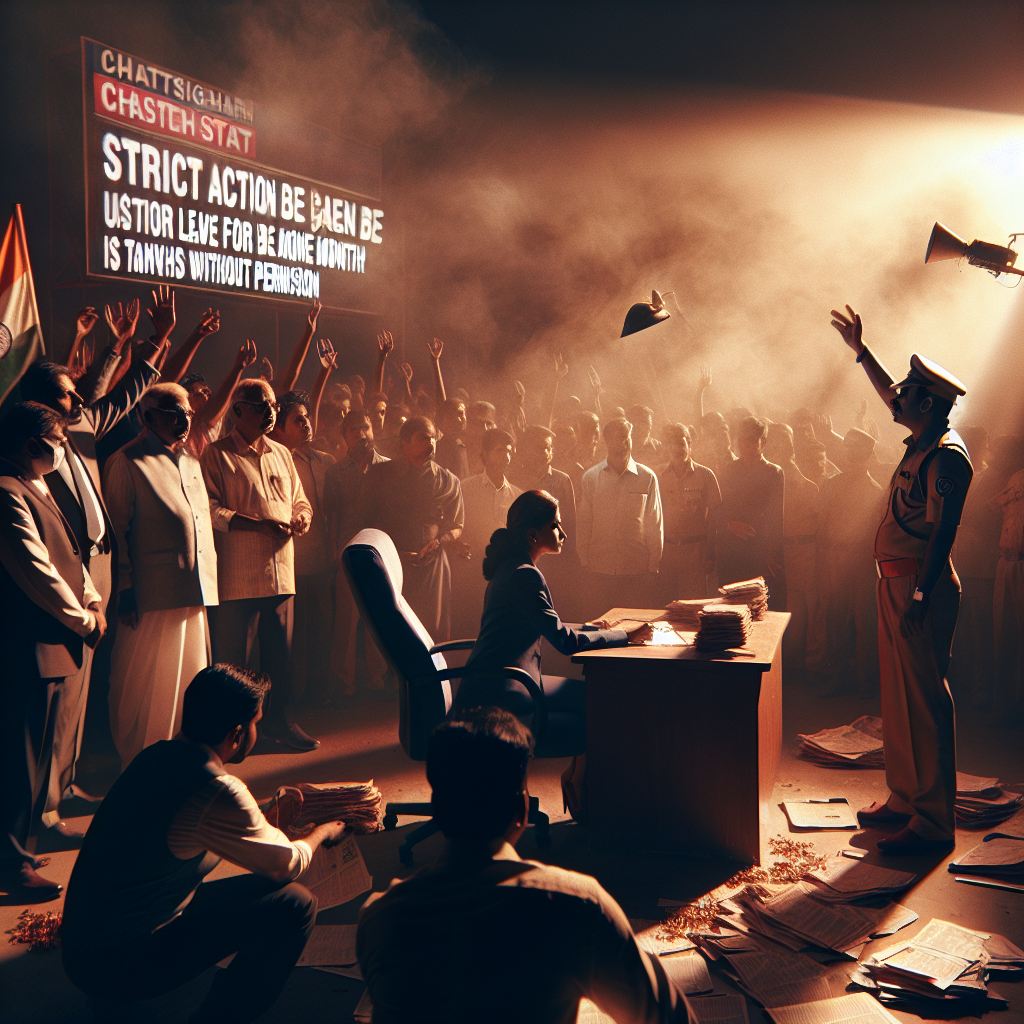 <p><strong>छत्तीसगढ़ में सरकारी कर्मचारियों के लिए नया आदेश: बिना अनुमति 3 महीने की छुट्टी लेने पर होगी कड़ी कार्रवाई!</strong></p>