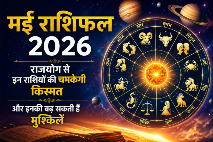 May Rashifal 2026: मई 2026 का महीना ज्योतिषीय दृष्टि से बेहद खास रहने वाला है। इस दौरान कई प्रमुख ग्रहों की स्थिति में बदलाव होगा, जिससे अनेक शुभ योग और राजयोग बनेंगे। इन योगों का प्रभाव सभी 12 राशियों पर अलग-अलग रूप में देखने को मिलेगा।