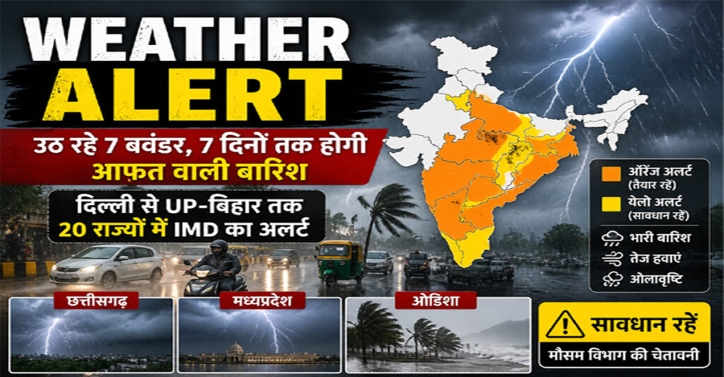 Weather Alert: छत्तीसगढ़, मध्यप्रदेश और ओडिशा में तूफान और भारी बारिश का IMD अलर्ट