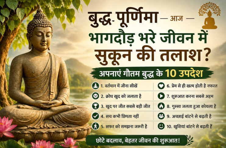 बुद्ध पूर्णिमा 2026: भागदौड़ भरी जिंदगी में सुकून चाहिए? अपनाएं गौतम बुद्ध के ये 10 सरल उपदेश