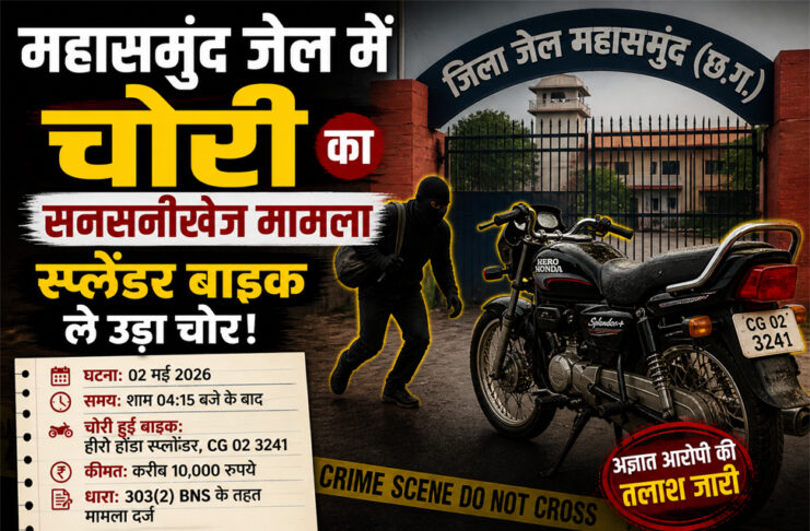 महासमुंद जेल में चोरी का सनसनीखेज मामला, स्प्लेंडर बाइक ले उड़ा चोर
