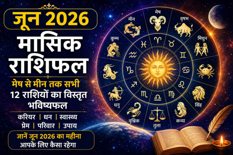 June Monthly Horoscope 2026: मेष से मीन तक सभी 12 राशियों का विस्तृत मासिक राशिफल