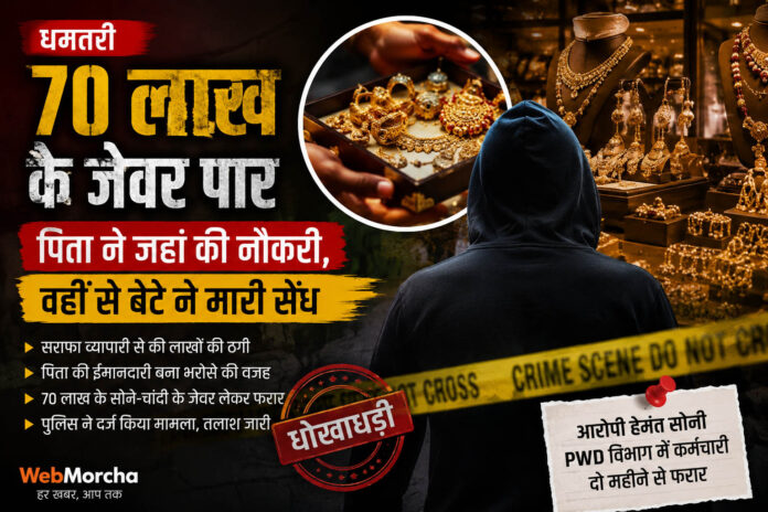 धमतरी में 70 लाख के जेवर लेकर फरार हुआ युवक, पिता की पुरानी नौकरी से बना था भरोसा