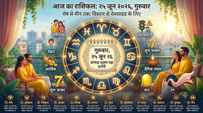 आज का राशिफल: 25 जून 2026, गुरुवार | Today's Horoscope: June 25, 2026