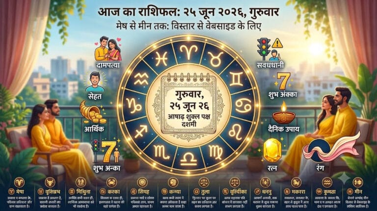 आज का राशिफल: 25 जून 2026, गुरुवार | Today’s Horoscope: June 25, 2026