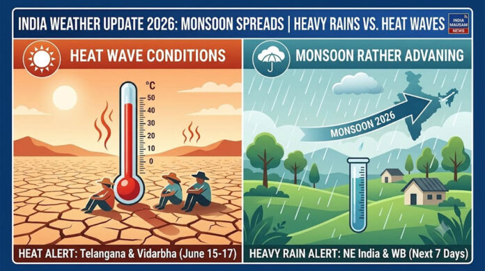 मौसम अपडेट: दक्षिण-पश्चिम मॉनसून ने पकड़ी रफ्तार, कई राज्यों में भारी बारिश की चेतावनी, तेलंगाना-विदर्भ में लू का प्रकोप