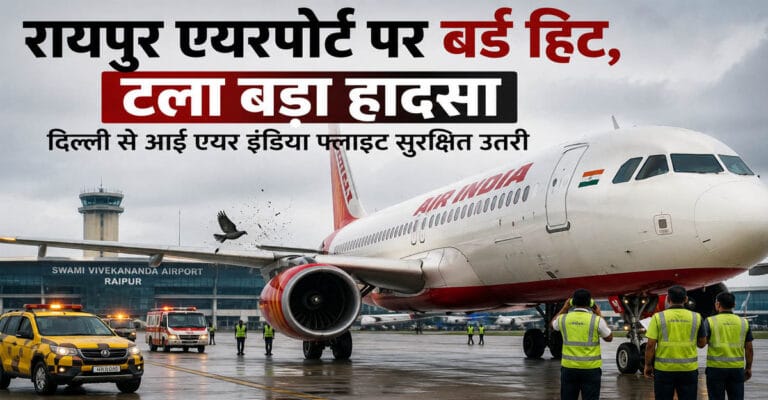 रायपुर एयरपोर्ट पर बर्ड हिट से टला बड़ा हादसा, दिल्ली से आई एयर इंडिया की फ्लाइट सुरक्षित उतरी