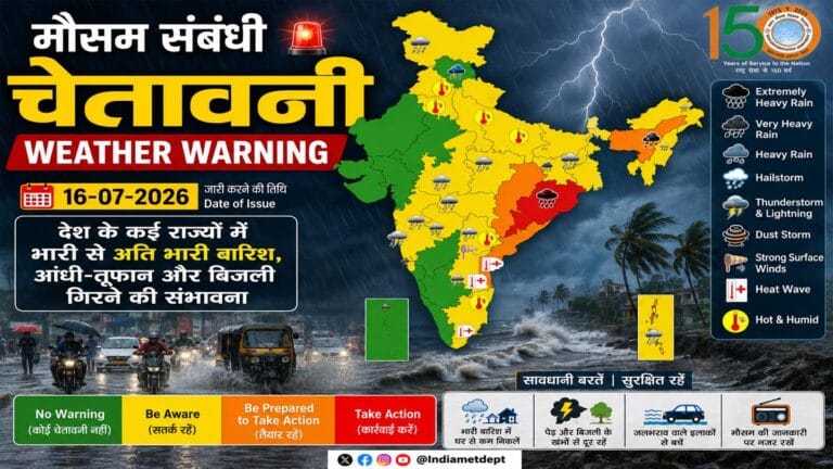 IMD Alert: ओडिशा में रेड अलर्ट, छत्तीसगढ़ समेत कई राज्यों में अगले 7 दिन भारी बारिश का खतरा