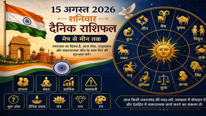 15 अगस्त 2026 शनिवार का दैनिक राशिफल: मेष से मीन तक