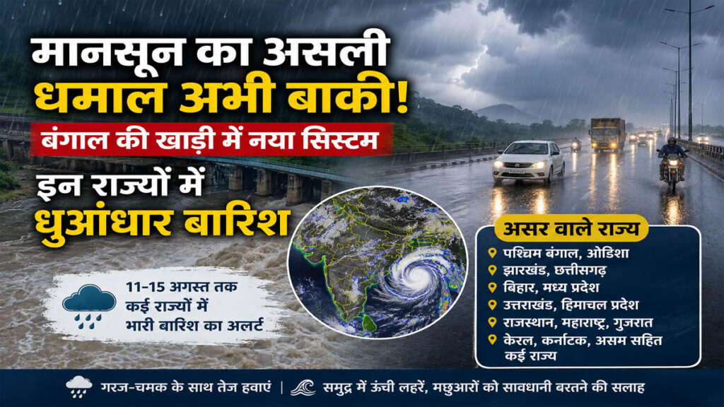 IMD Weather Today: मानसून का असली असर अभी बाकी, बंगाल की खाड़ी में बनेगा नया सिस्टम; इन राज्यों में भारी बारिश का अलर्ट