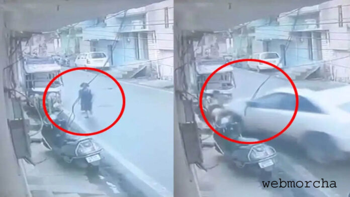 रायपुर में तेज रफ्तार वैगनआर ने 7 साल की बच्ची को मारी टक्कर, CCTV में कैद हुआ हादसा
