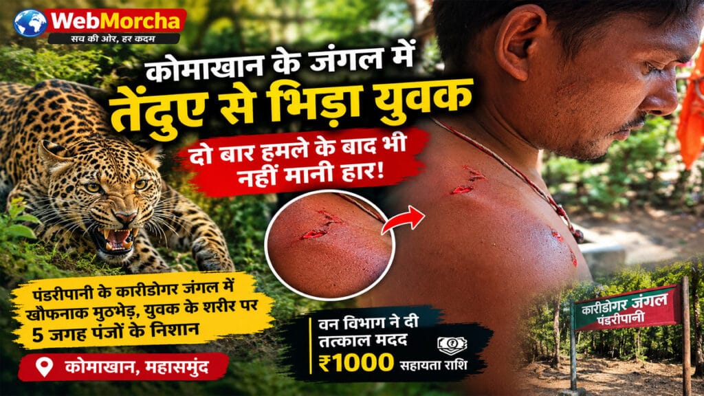 महासमुंद: लकड़ी बीनने जंगल गया युवक तेंदुए से भिड़ा, दो बार हमले के बाद भी नहीं मानी हार!