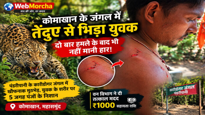 महासमुंद: लकड़ी बीनने जंगल गया युवक तेंदुए से भिड़ा, दो बार हमले के बाद भी नहीं मानी हार!