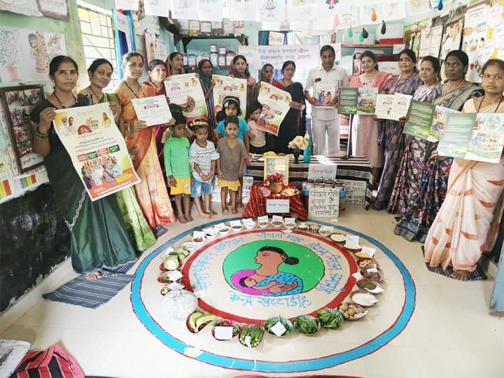 खट्‌टाडीह आंगनबाड़ी केंद्र में सेवा संकल्प अभियान के तहत आंगन मिशन समारोह